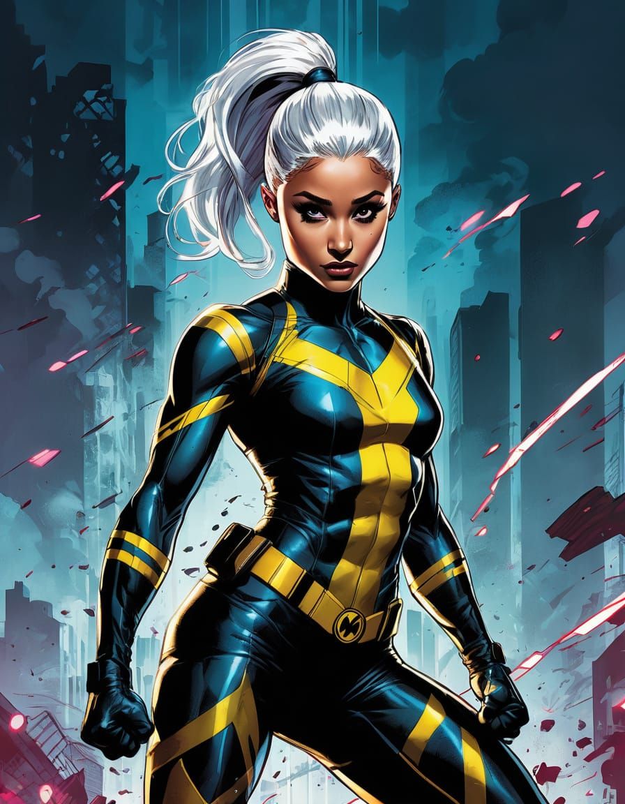 Ariana Grande as Rogue in Cinematic Comic Book Art Style
