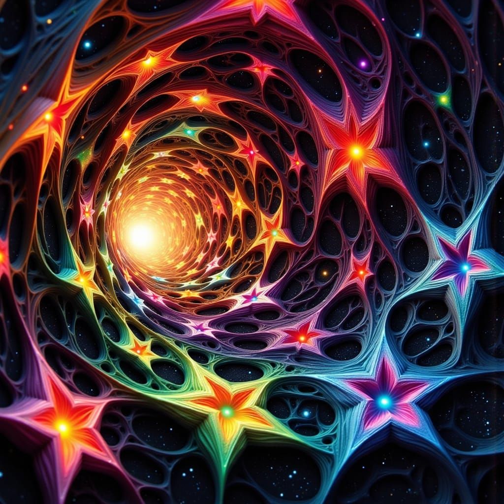 Cosmic Vortex of Multicolored Clay Stars