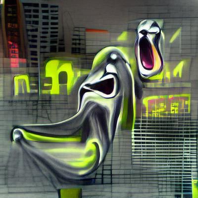 Neon Grayscale Neomodern Cityscape