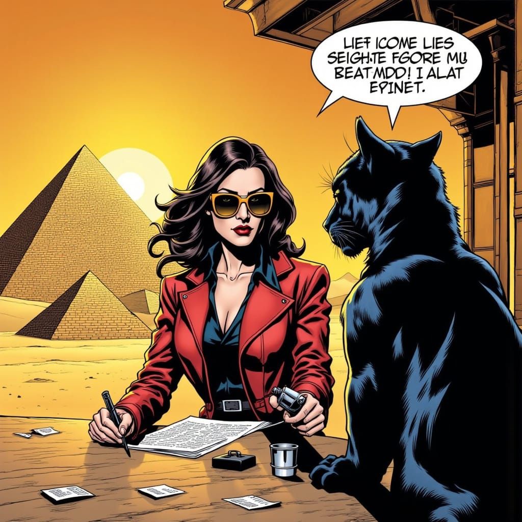 Detective Sanja Explores Ancient Pyramids in Comic Style