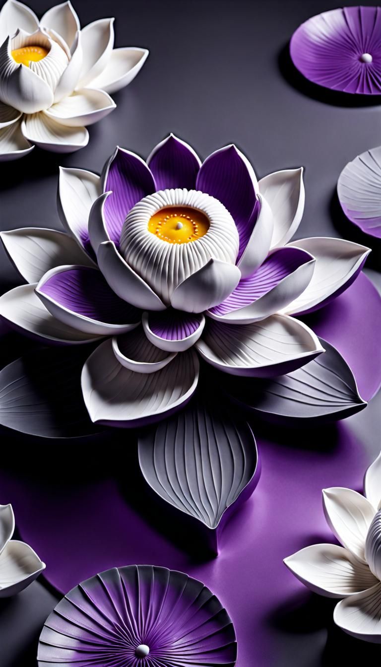 Hyperrealistic Cake Lotus Flower Sculpture