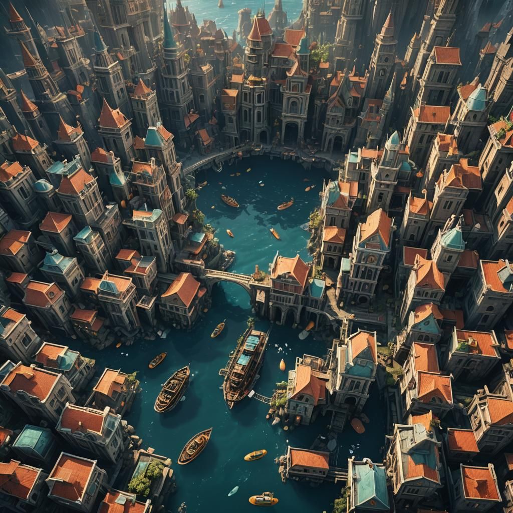 Fantastical Underwater City: Matte Painting in 8k