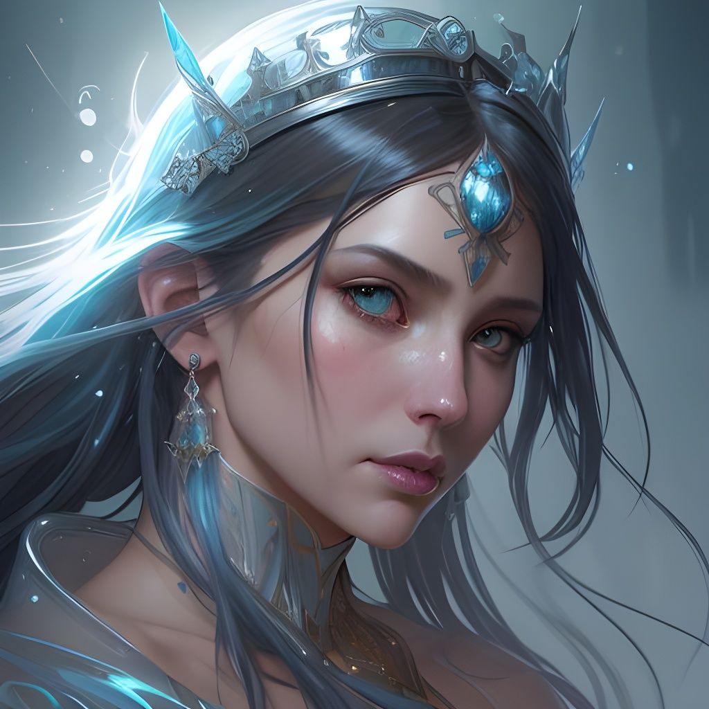 Icy Queen Portrait in Hyperdetailed Digital Art