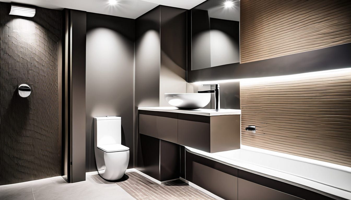 Luxurious Hotel Washroom in Modern Minimalist Style