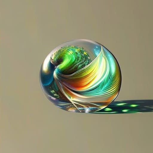 Rainforest Inside Glassy Snail Shell: Macro Photography