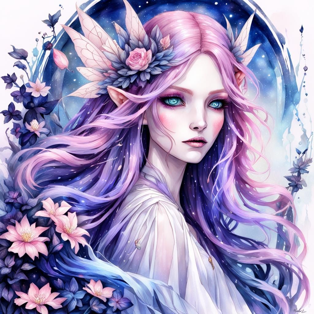 Bioluminescent Faery Princess in Autumnal Forest