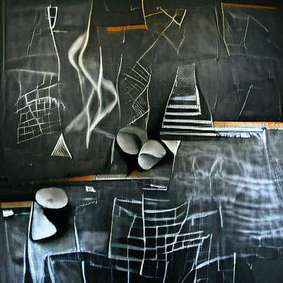 Abstract Chalk Lines on White Board