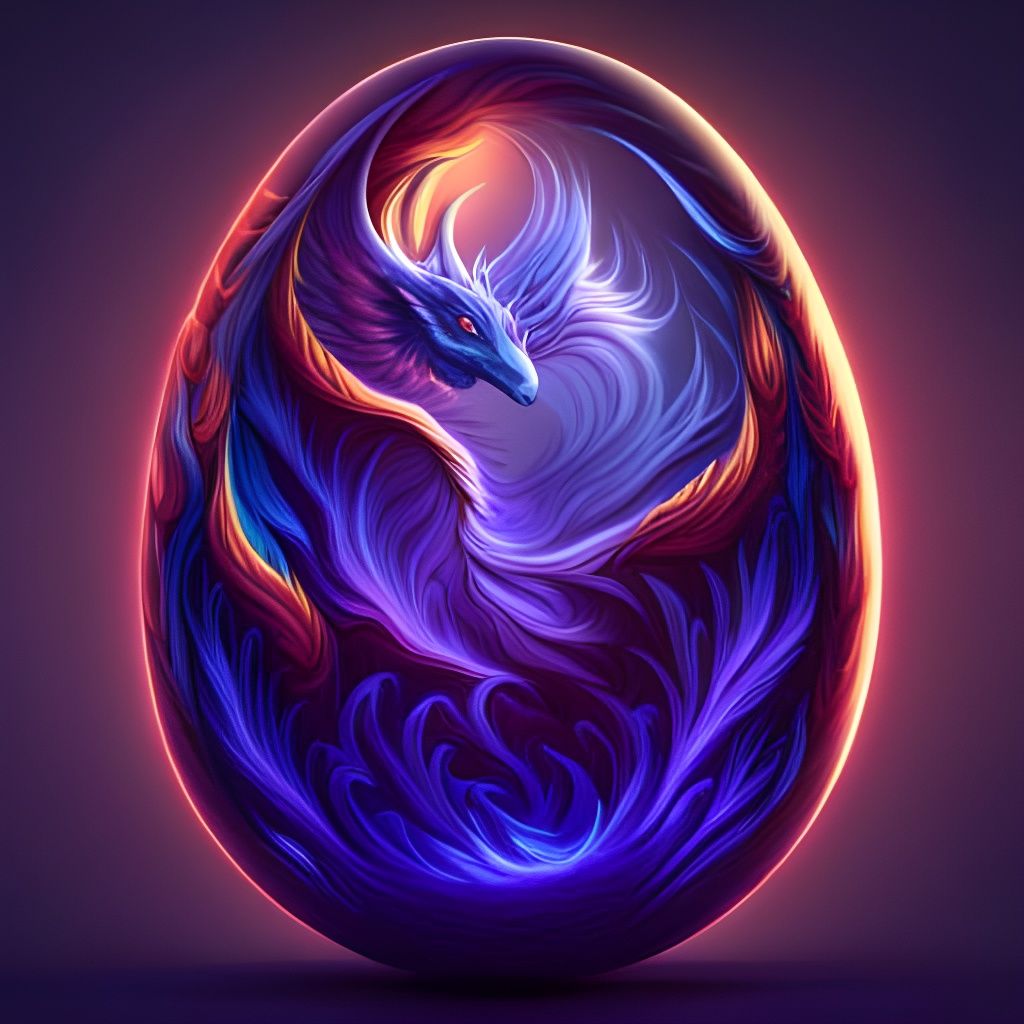 Glowing Dragon Egg with Vines in Fantasy Style