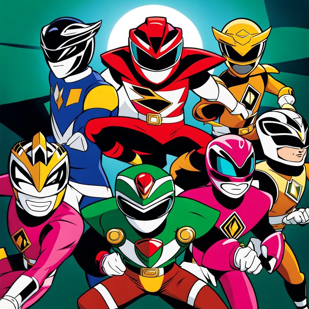 Power Rangers in 90s Cartoon Network Style