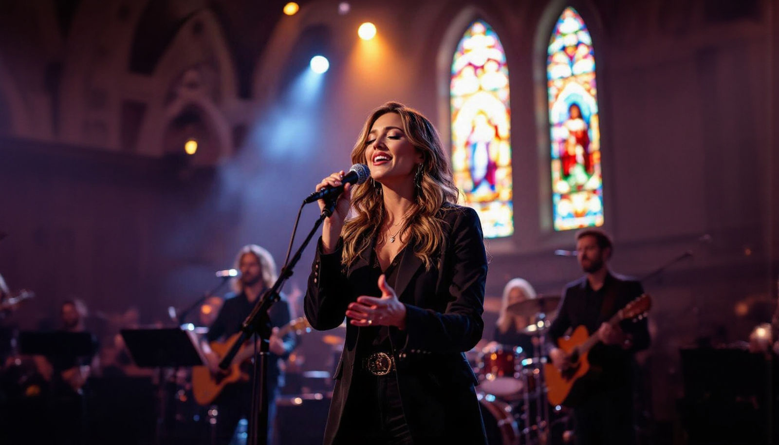Christian Band Performing on Stage in Church