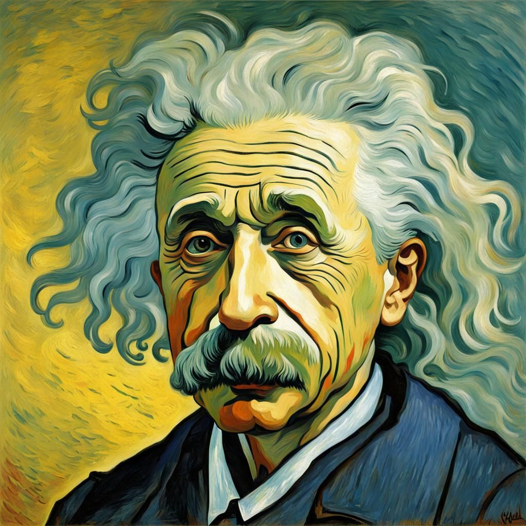 Einstein Portrait in Van Gogh Style