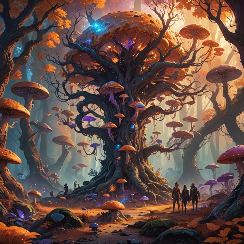 Alien Autumn Celebration: Epic Fantasy Concept Art