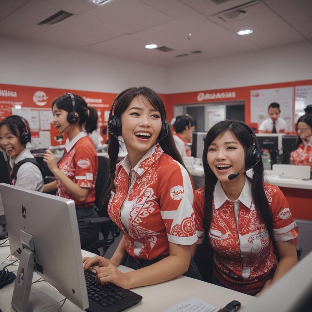 Airasia staff laughing after screwing their customers over