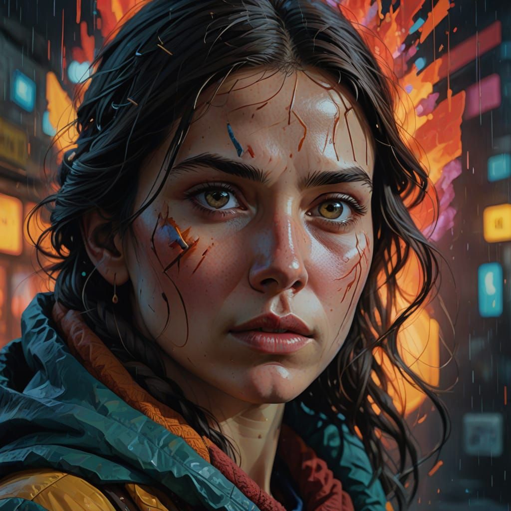 Surreal Hyperrealistic Portrait in Kaleidoscopic Style