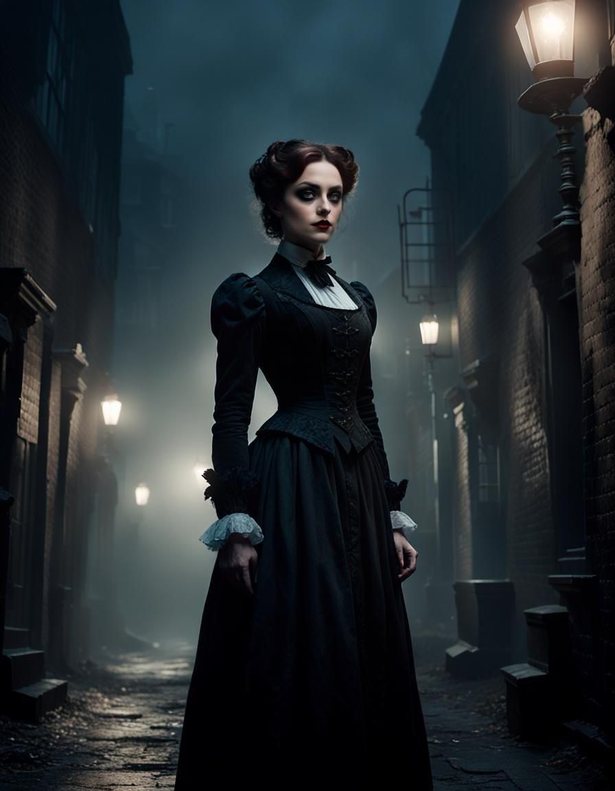 Gothic Vampire Adventuress: A Cinematic Portrait