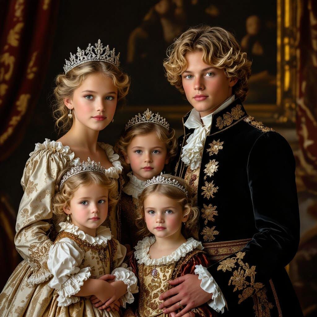 Royal Children in Baroque Splendor: Classical Portrait