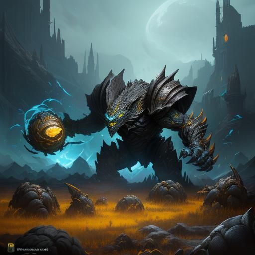 Brood Sentinel: Detailed Matte Painting in Fantasy Style