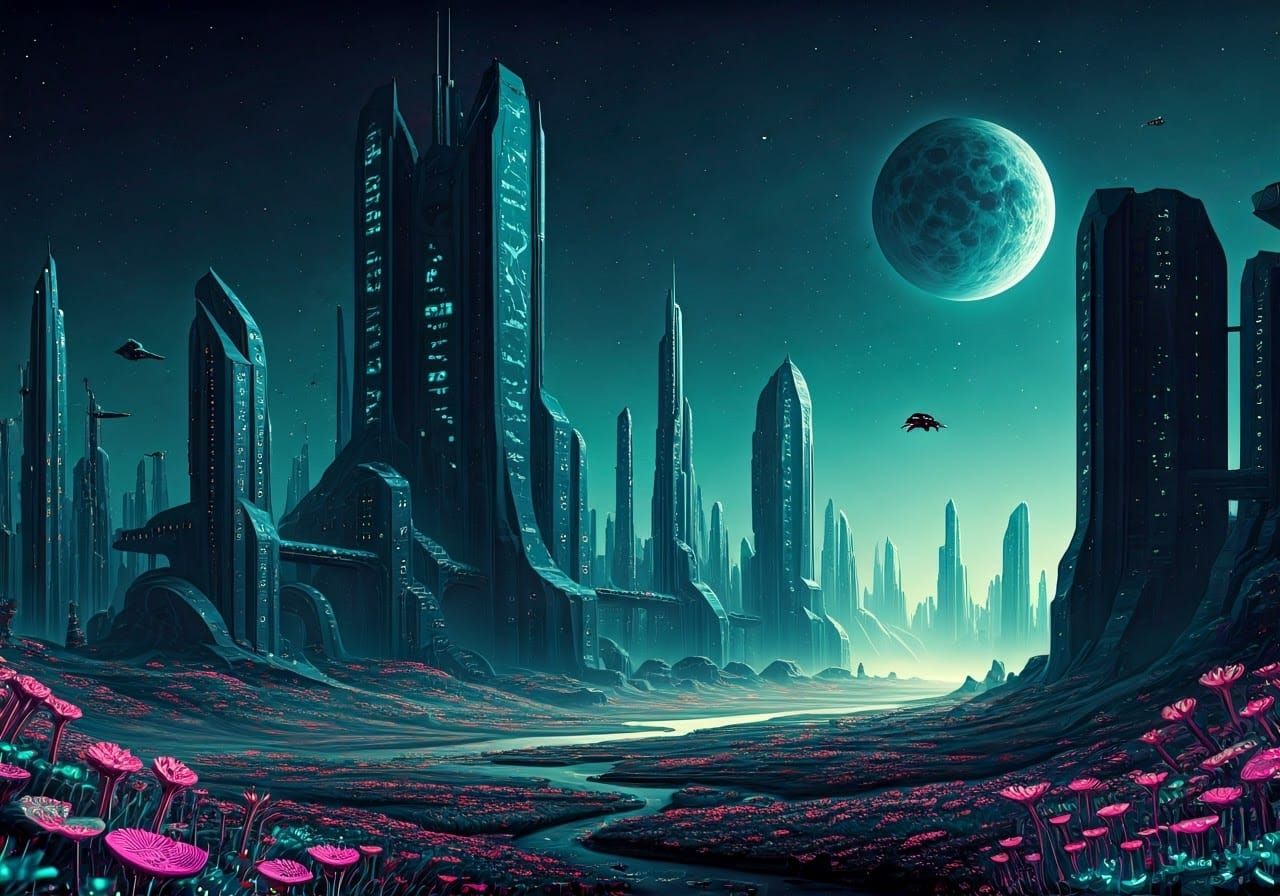 Futuristic Sci-Fi City on Alien Planet