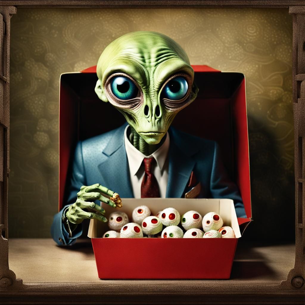 Photorealistic Roswell Alien with Eyeball Takeout