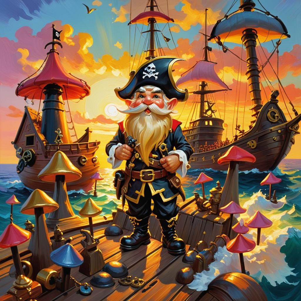 Portrait of a gnome pirate