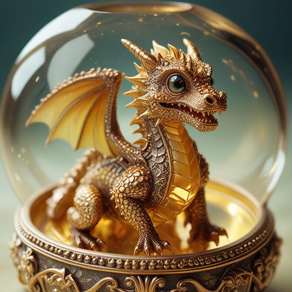 Miniature Dragon's Jeweled Nest, Ernst-Inspired Surrealism