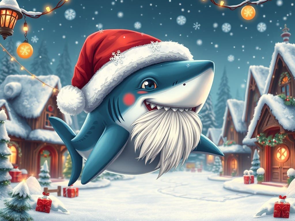 Whimsical Shark in VivziePop Christmas Wonderland