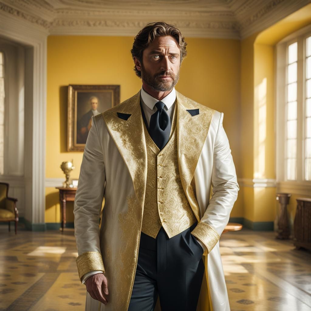 Regency Gentleman in Sunlit Yellow Room