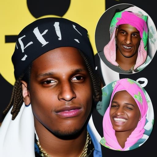 A$AP Rocky in Pink Floral Babushka