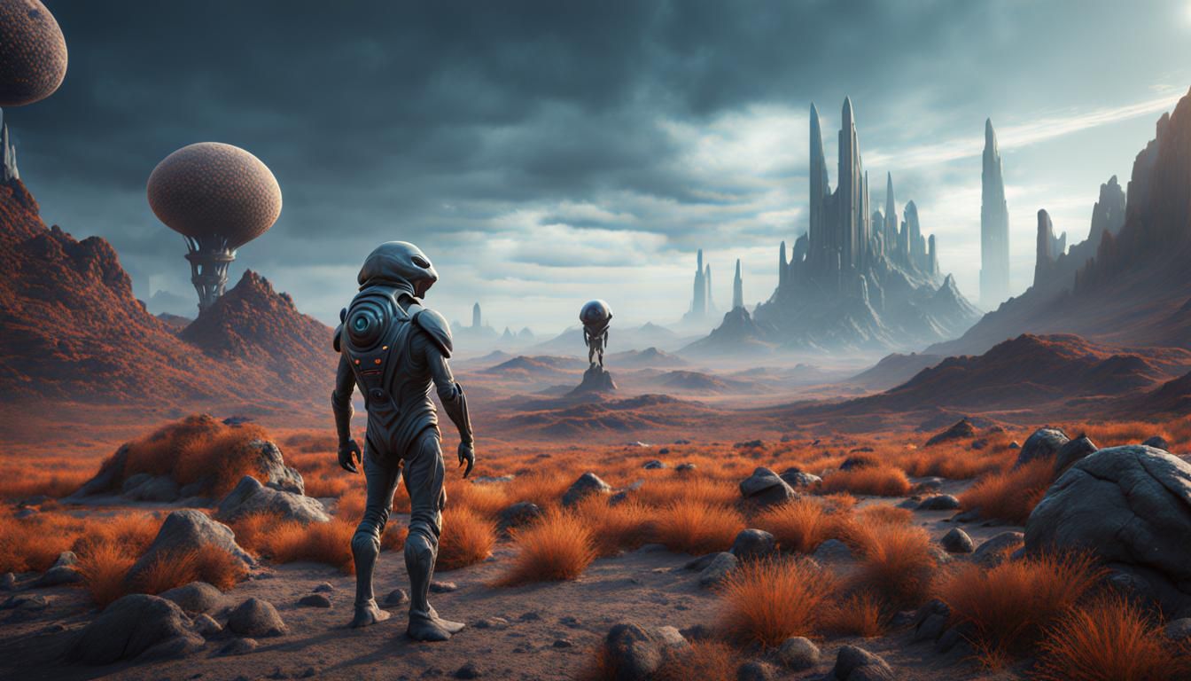 Alien on a Strange World: Detailed Matte Painting