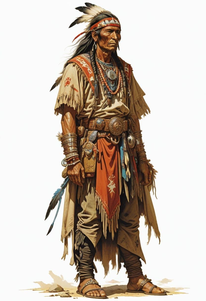 Comanche Warrior in Heroic Fantasy Style