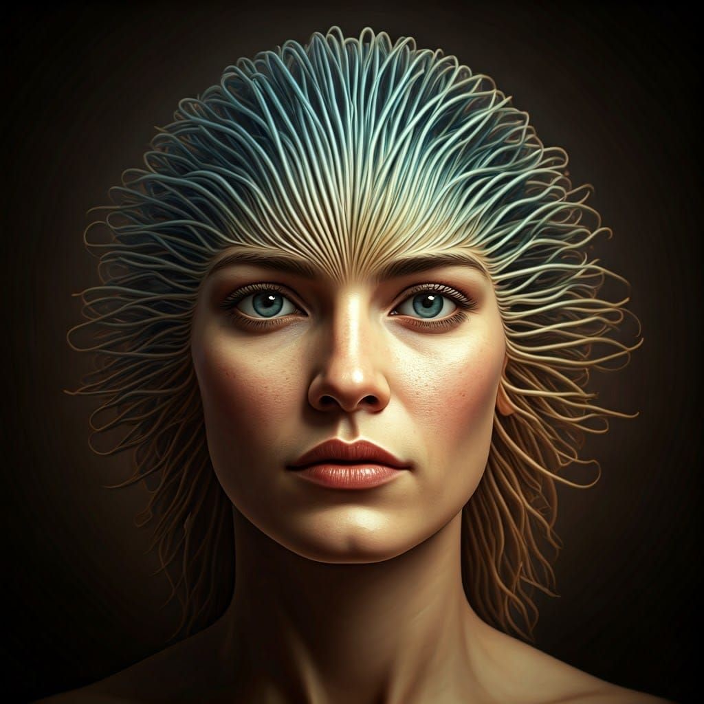 Surreal Landscape with Quantum Light Tendrils