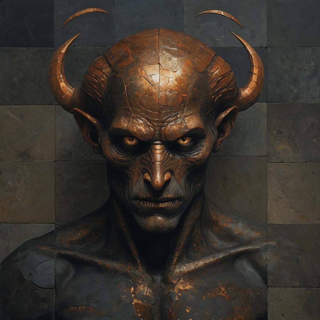 Pale Demon in Symbolist Style