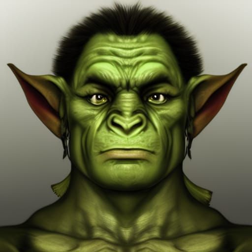 Green-Skinned Orc Portrait