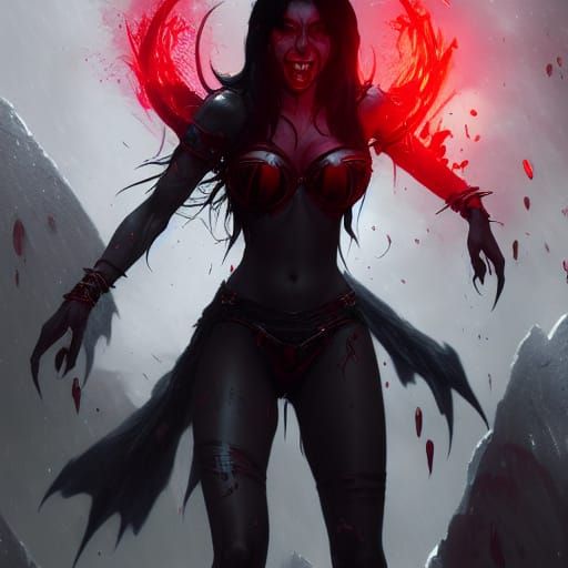 Devil Queen Portrait in Dark Fantasy Style