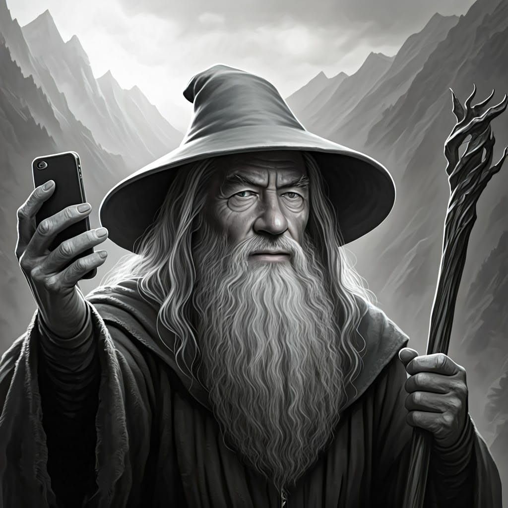 Gandalf Takes a Selfie in Middle-earth