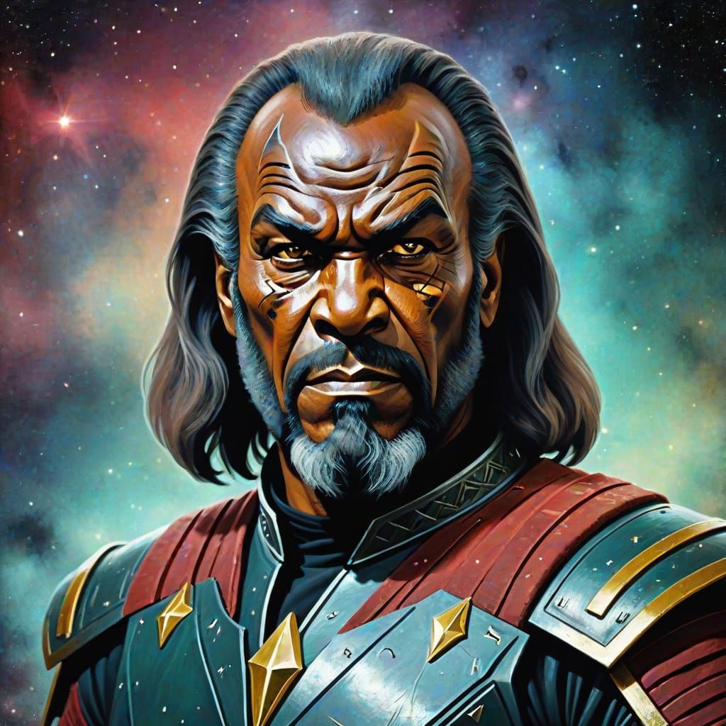 Klingon Warrior in Grunge Nebula