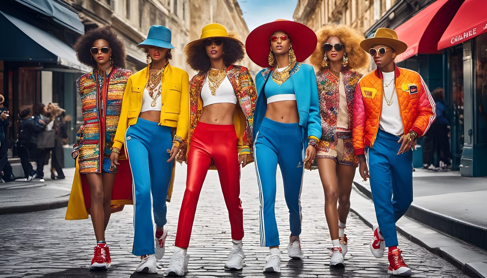 Funky Supermodels Dance in Colourful City