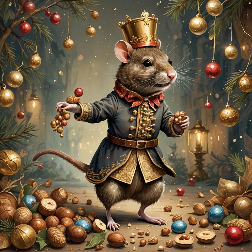 Charming Nutcracker Raccoon in Whimsical Fantasy Art