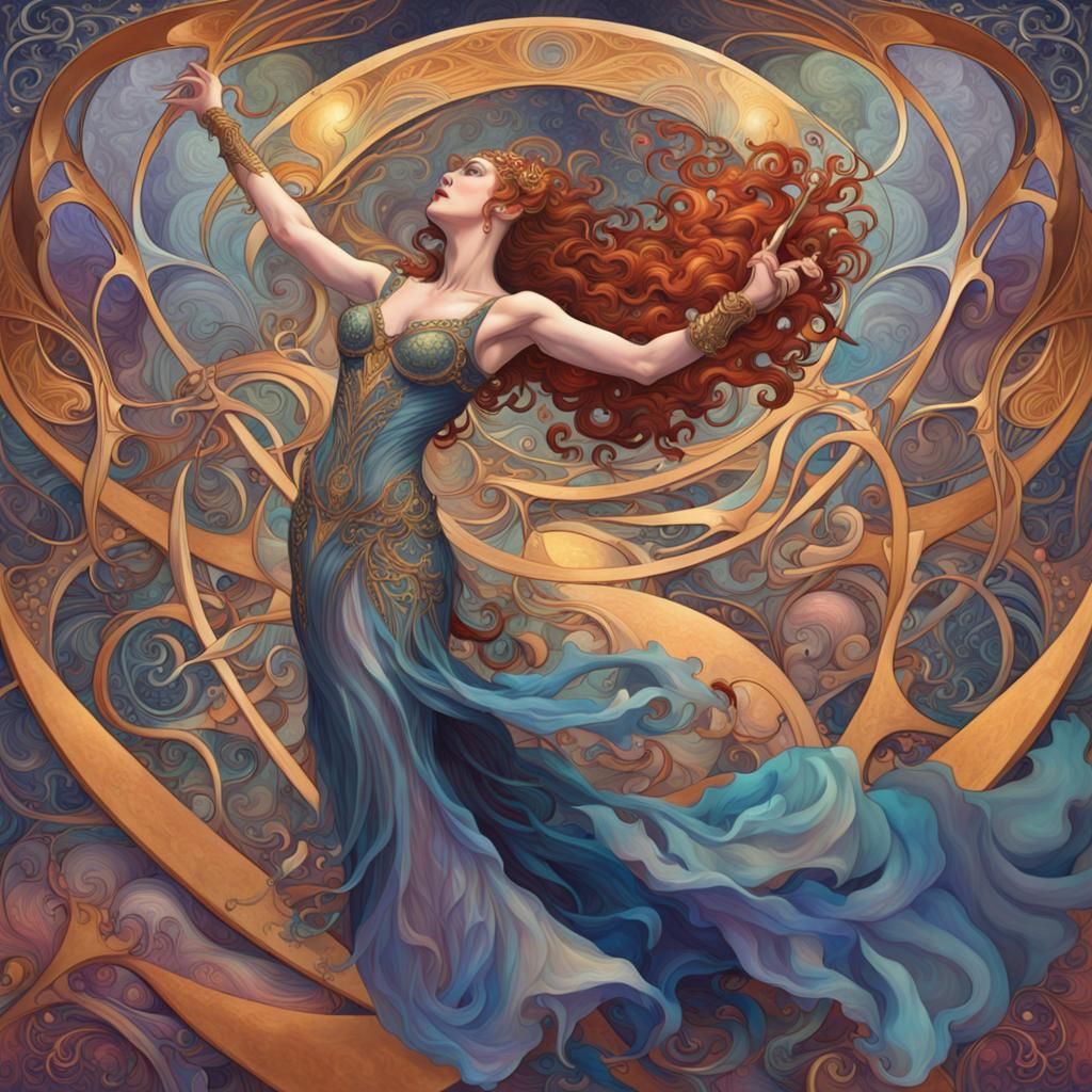 Fantasy Dancer in Art Nouveau Style