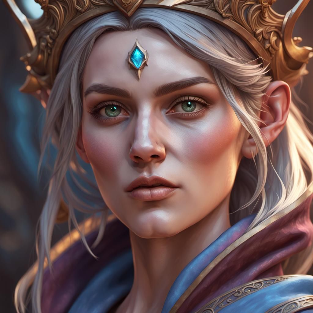 Detailed Portrait of a Female Mage in Unreal Engine 5