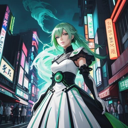 Anime Key Visual of Woman in Futuristic City