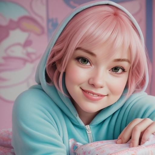 Adorable Baby Girl Portrait in Comic Book Style