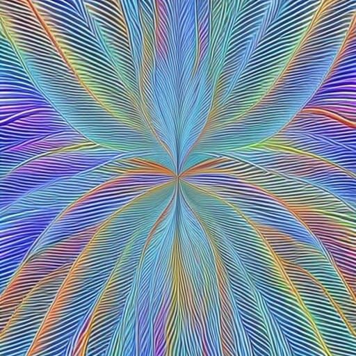 Rainbow Crystalline Fractals with 3D Shading