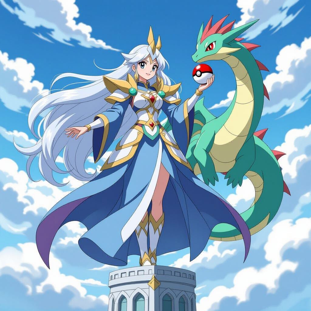 Anime Pokémon Gym Leader with Dragonite