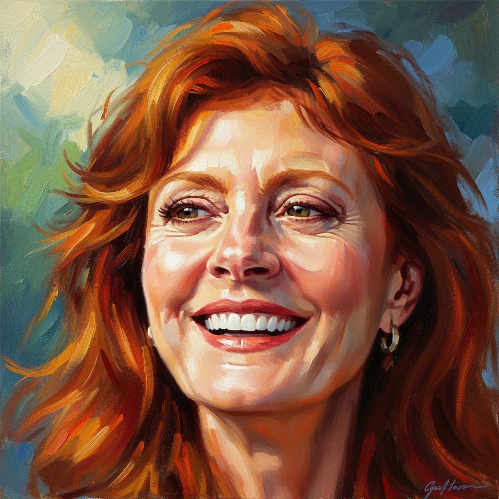 Impressionistic Portrait of Susan Sarandon Smiling