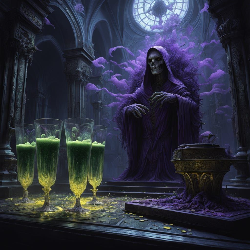 Spectral Ghosts Celebrate New Year's Eve in Gothic Castle