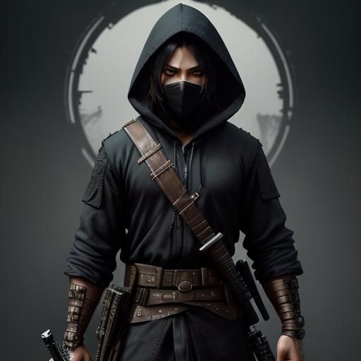 Post-Apocalyptic Gypsy Gunslinger in Dark Fantasy Style