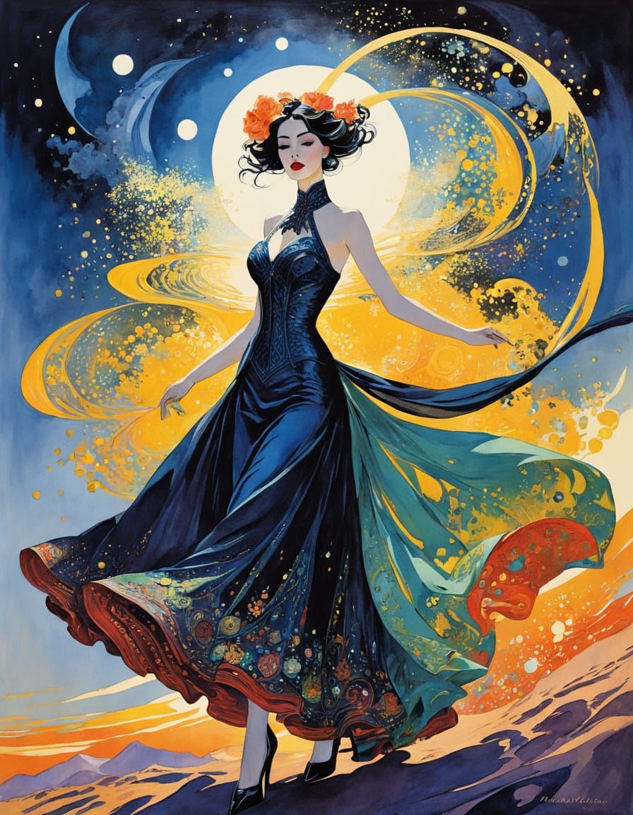 dress, prom dress, gown, fashion illustration