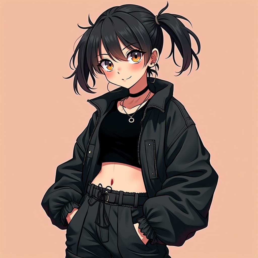 Girl Embodies Edgy K-Pop Style with Tomboyish Flair