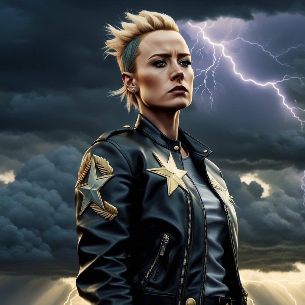 Captain Marvel in Art Deco Digital Painting